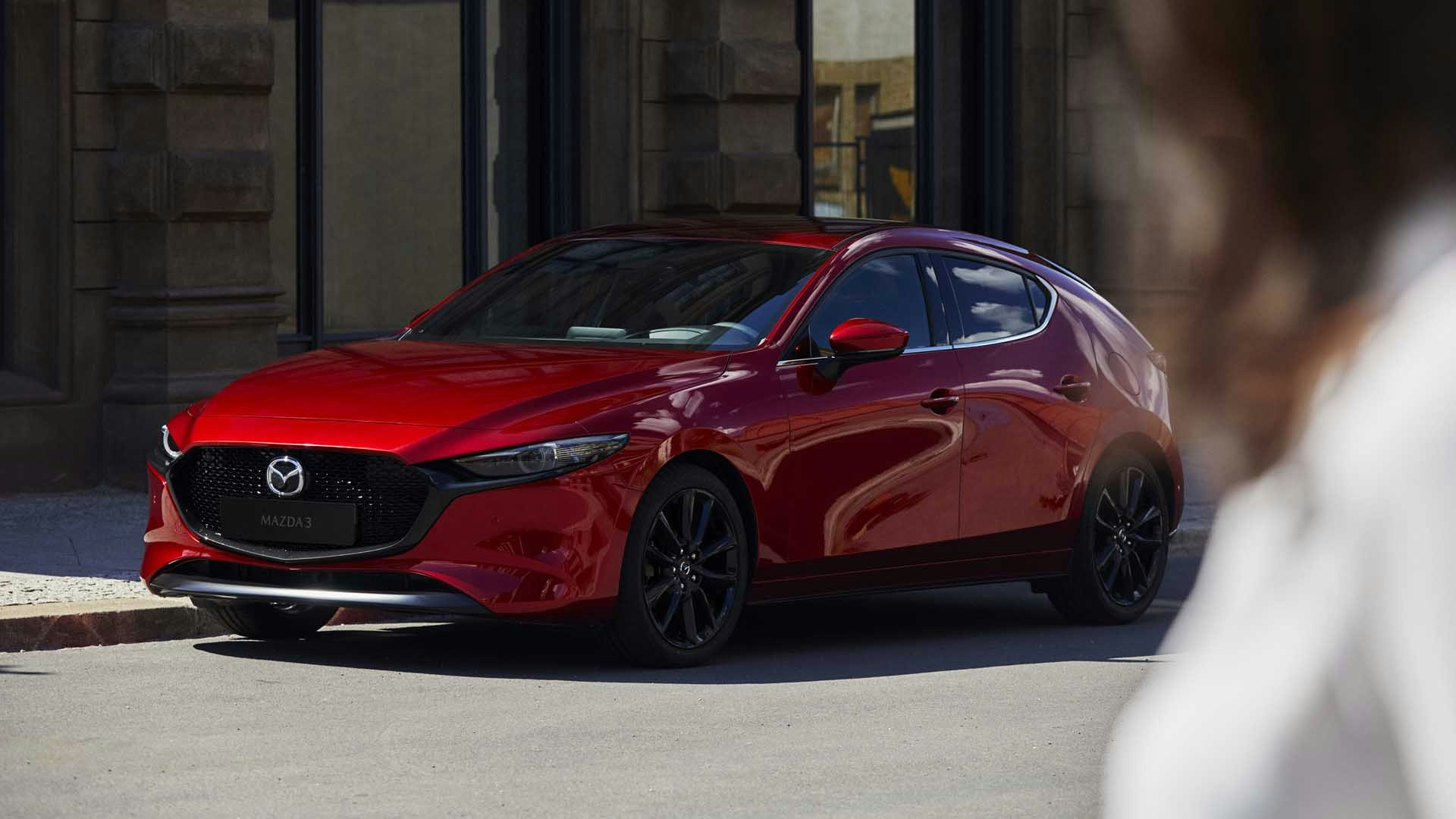 Mazda3 hatchback rød statisk
