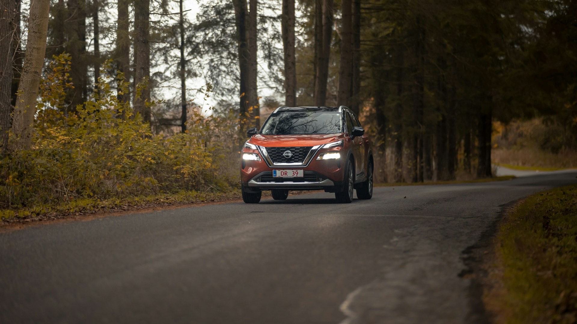 Nissan X-Trail kørende i skov